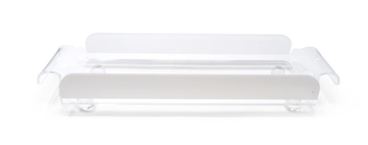 Rect. Cake Tray with Dome, Colored Sides, White