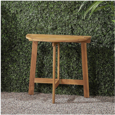 Outdoor Half-Round Folding Acacia Wood Bistro Table