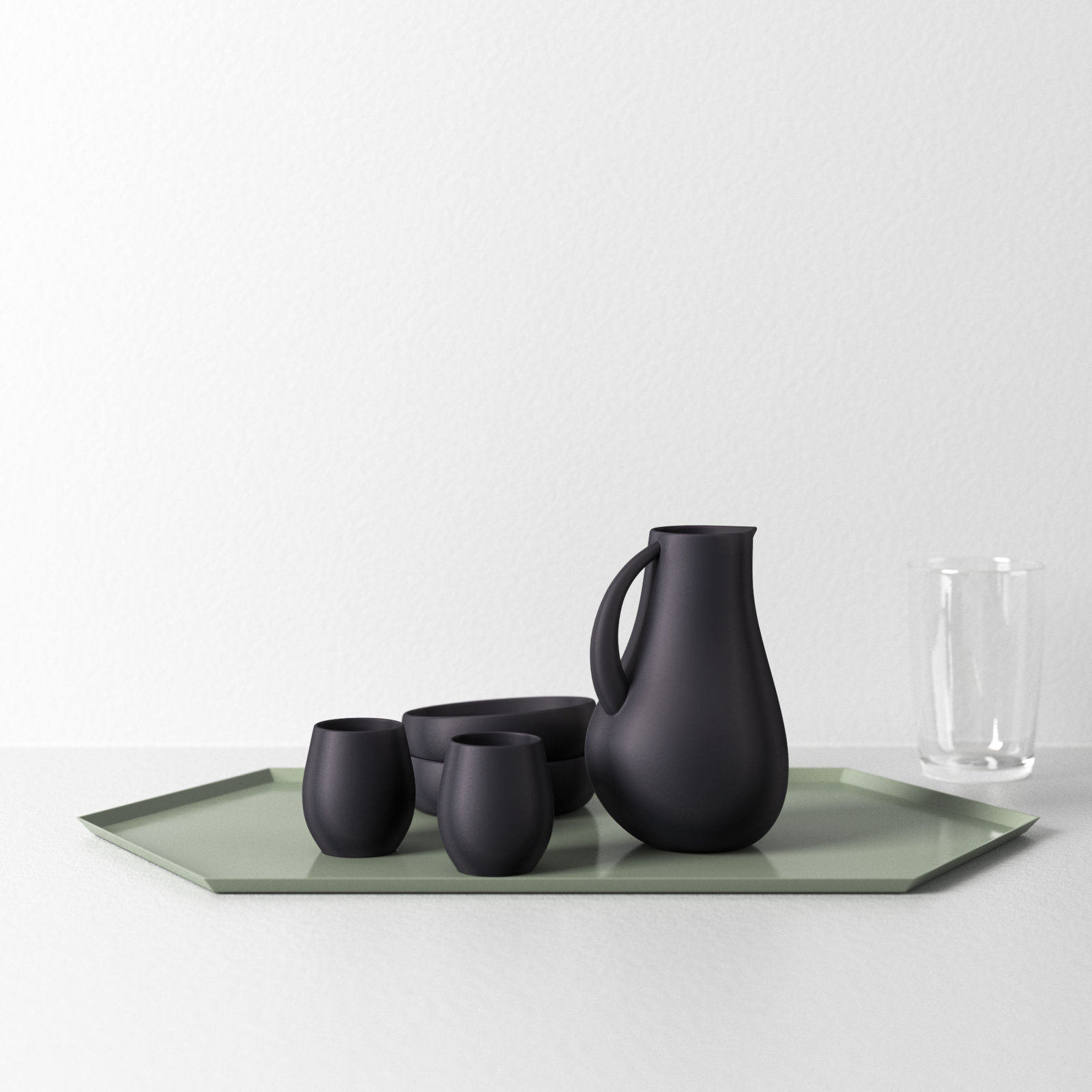 Borgen 5-Piece Stoneware Serving Set, Basalt