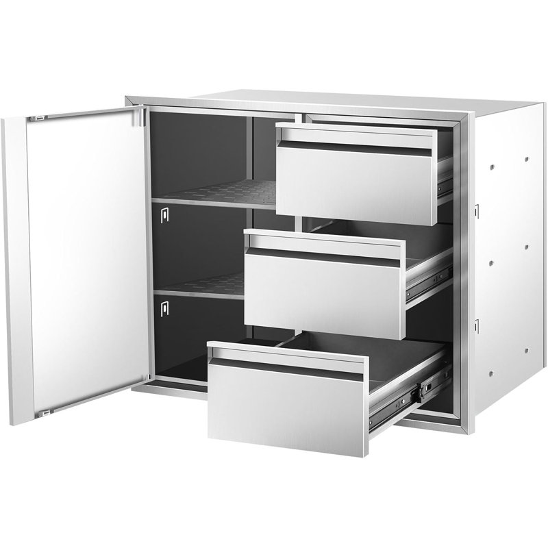 Ensemble d'armoires de cuisine extérieures l 28 po x H 22 po x P 19,5 po avec cloison idéale pour la cuisine extérieure