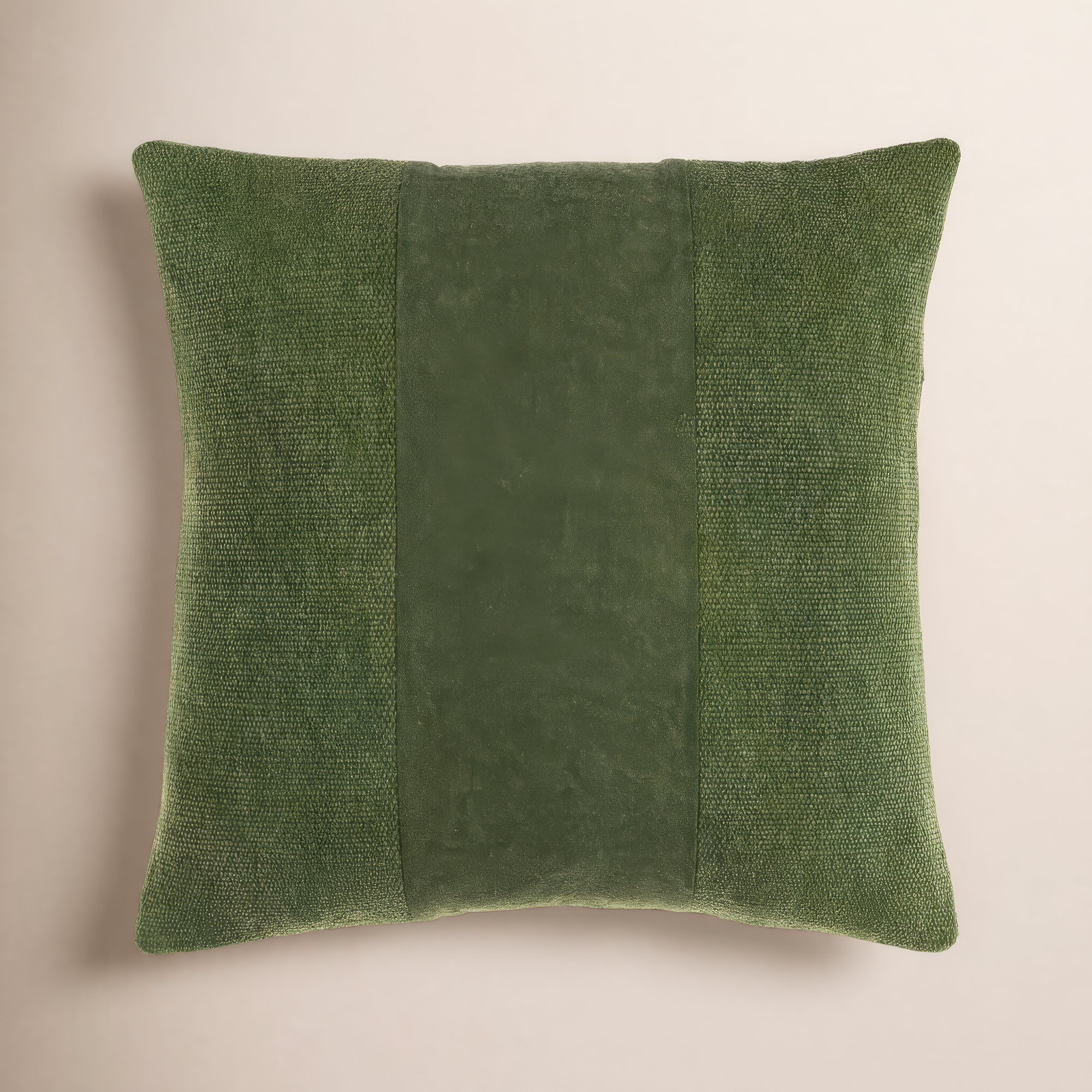 Dunbar Cotton Throw Pillow, Dark Green, 20" x 20", Poly Fill