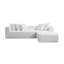 Canapé moderne en L 107,9 po en forme de L, canapé 4 places blanc rembourré pour chambre à coucher, assise profonde et agencement flexible, canapé modulaire à assise souple, configuration, coussins