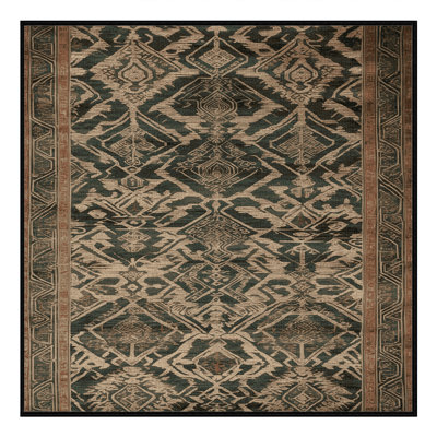 Machine Washable Art Deco Brown Area Rug