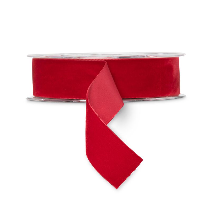 Ruban de velours suisse, Rouge, H 396 po x l 1,5 po x P 0,1 po