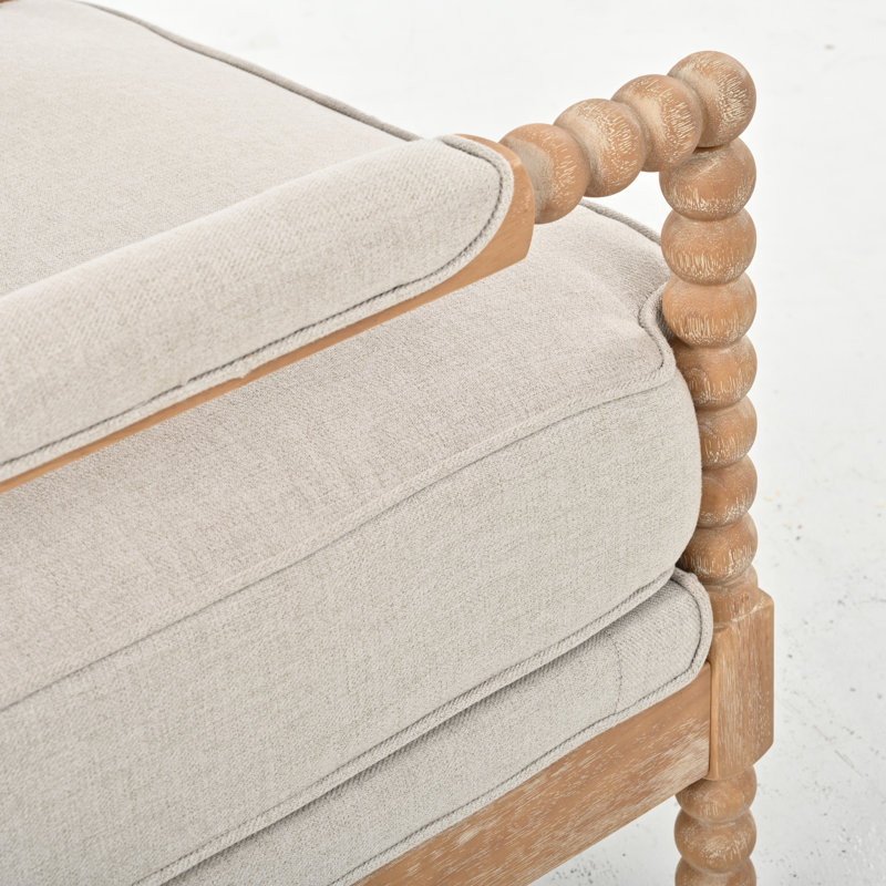 Chaises d'appoint en bois d'hévéa, chaise de ferme moderne rembourrée beige pour la maison