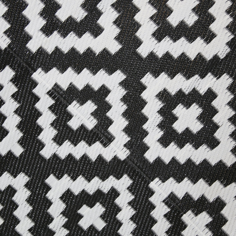  Flatweave Black Rug, Round 150 cm