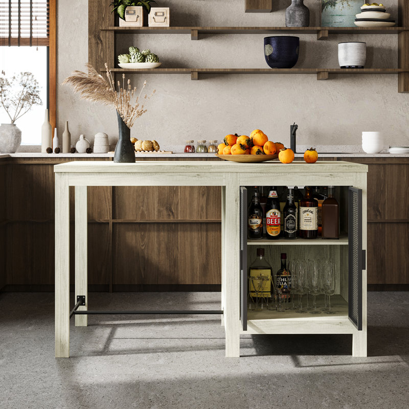 Table de bar à vin avec rangement de 63 po