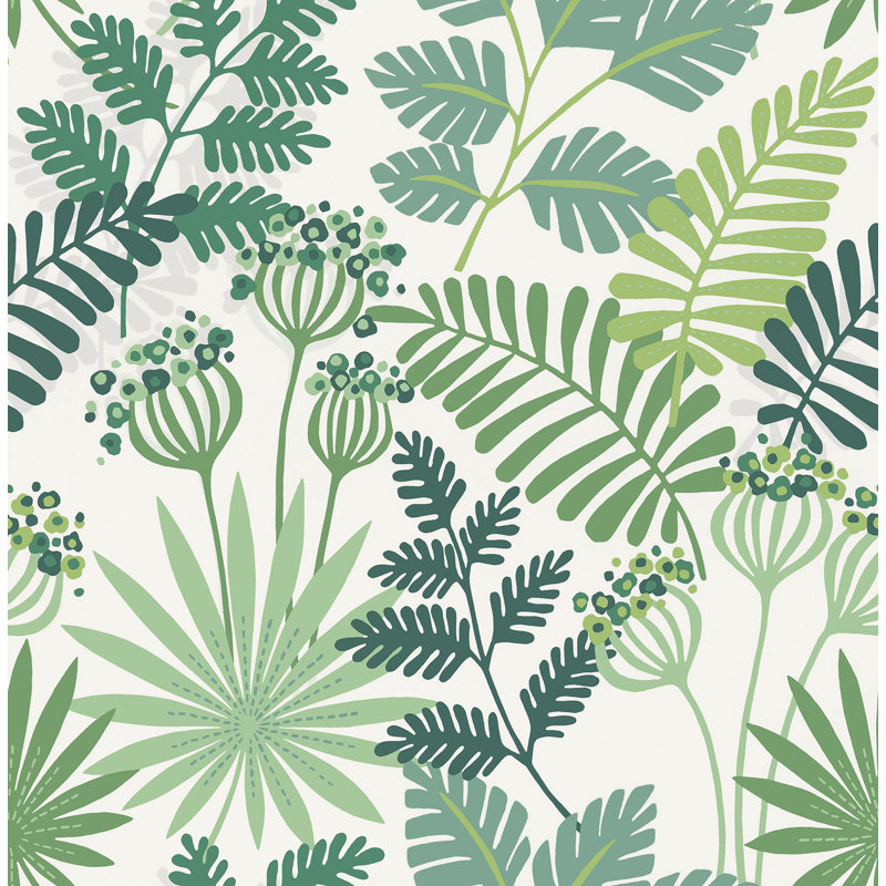 Floral Wallpaper Roll, Green