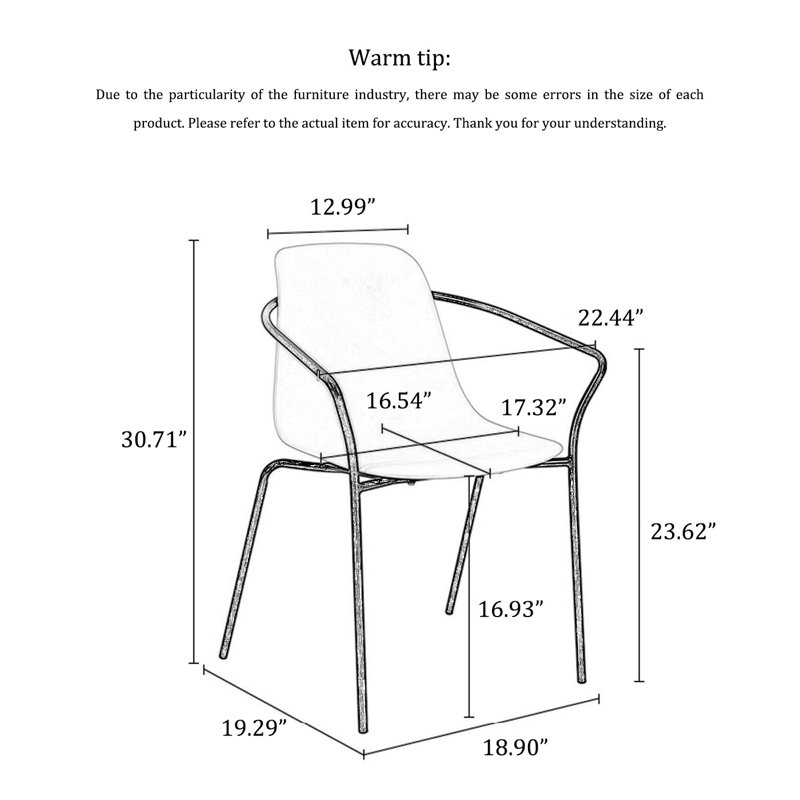 Chaise avec accoudoirs et dossier Nordic Modern
