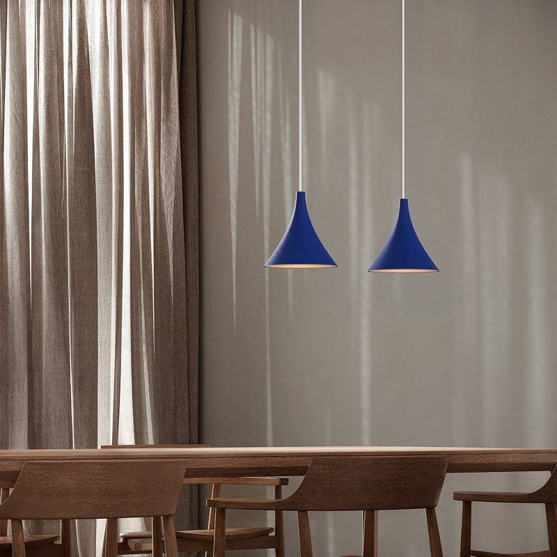 Gota Pendant Light, White, Cobalt, 14" H x 9.84" W x 9.84" D