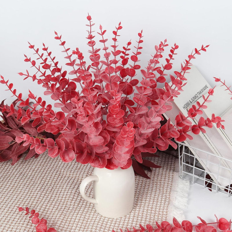 90 pièces de tiges d'eucalyptus artificiels, de fausses feuilles d'eucalyptus, de vraies branches tactiles pour un bouquet de fleurs, un mariage, un cadeau de Noël, une pièce maîtresse, un printemps, un décor de bureau à domicile