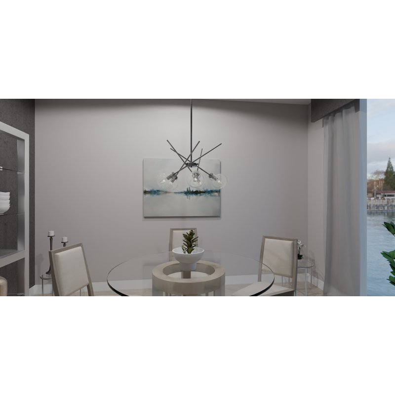 Lustre linéaire moderne Spoutnik à 5 lumières Linntown
