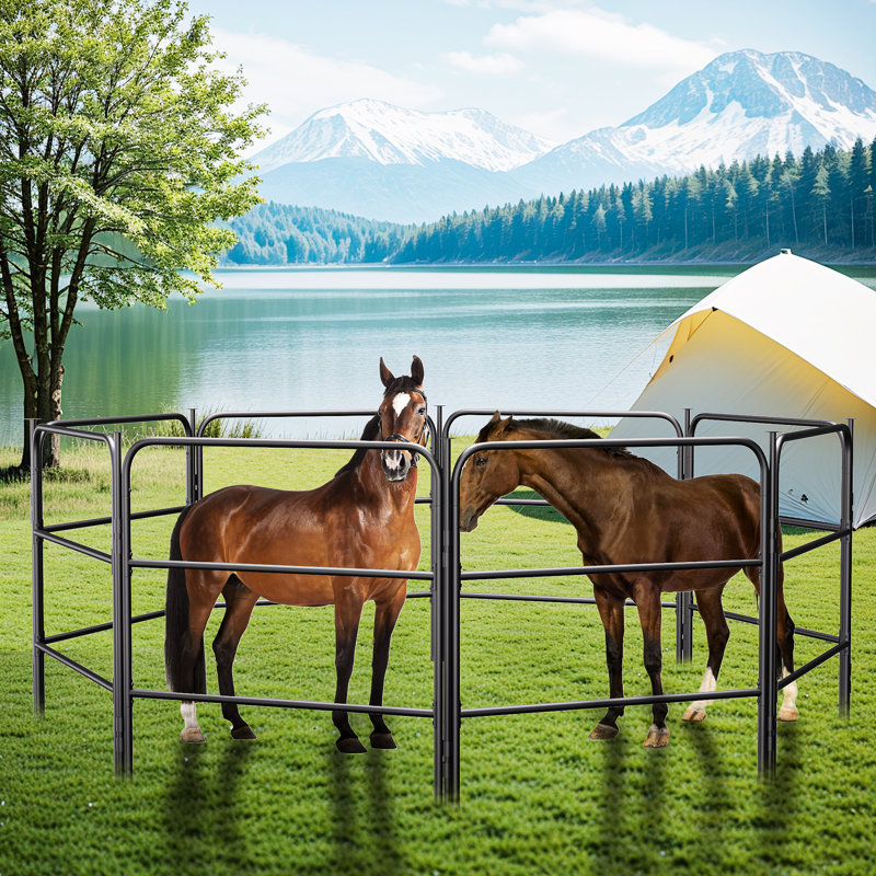 Portable Horse Corral Outdoor Fence,Folding Fences Livestock Fencing for Smaller Horses,Cows,Sheep,Llamas and Other Medium Sized Animals Used for Outdoor Lawn Camping Courtyard
