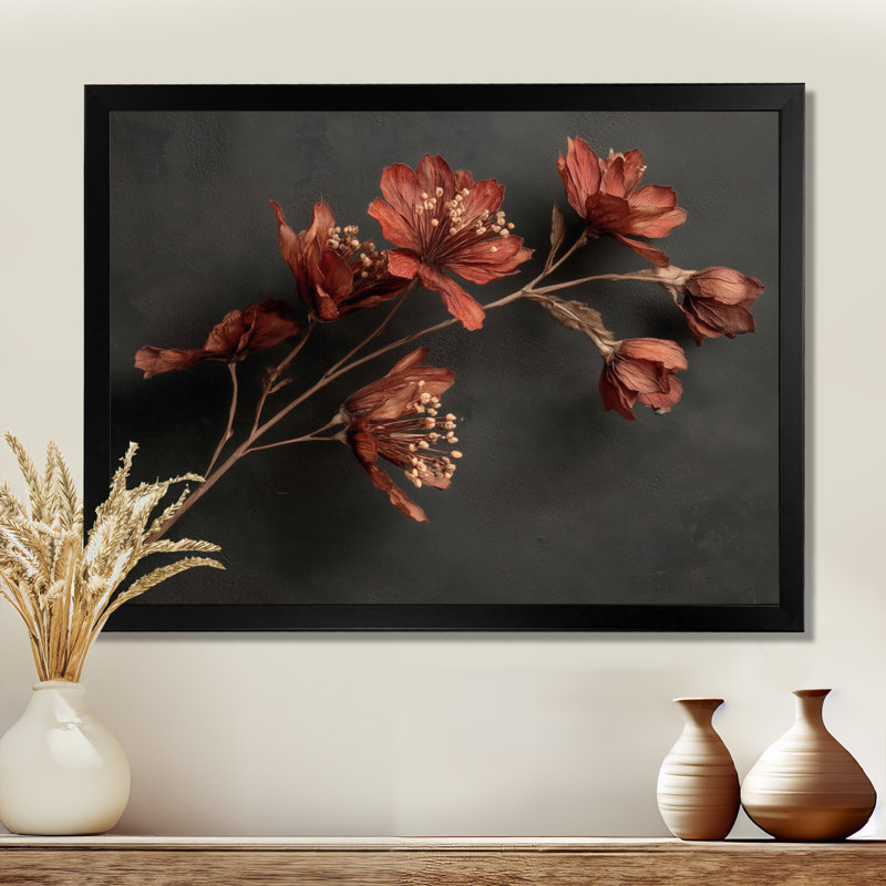 «Delicate Peruvian Lily - Lily, art mural, impression sur toile florale brune, H 12 po x l 20 po, Picture Framed Print, Noir