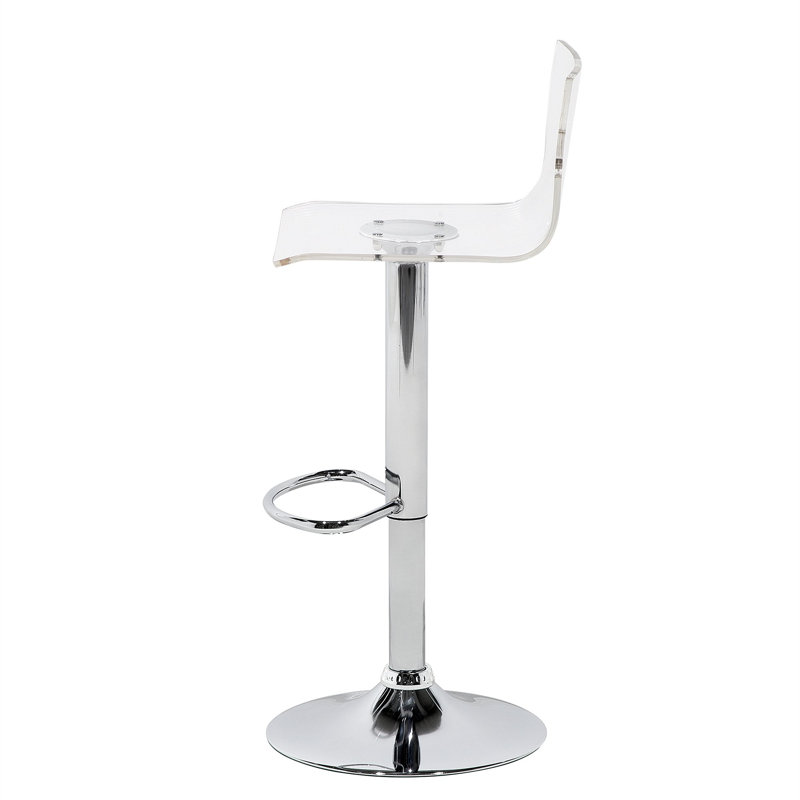 Haraway Swivel Adjustable Height Counter Stool with Metal Frame, White