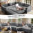 Pull-Out Sofa Bed Sectional,Chenille Modular Sleeper Sectional L Shaped Couch Sofa Bed-595027551