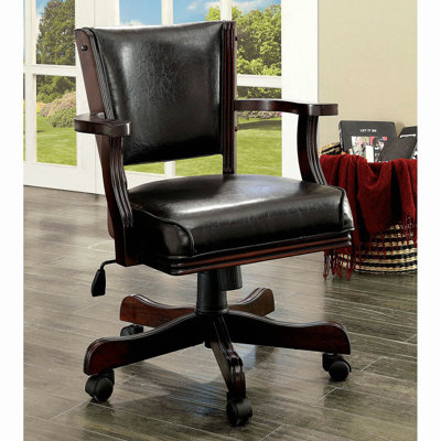 Leatherette Arm Chair with Casters