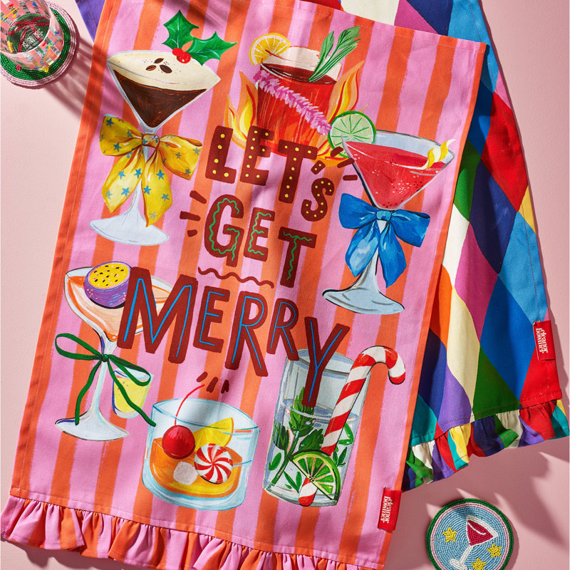 Let's Get Merry Tea Towel Kitchen Towel