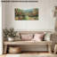  Printemps, art mural sur toile, impressions de paysage de campagne française, images de nature vibrante, scènes de verger rustique pour le décor du salon, 20 x 40 pouces-366812386