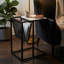 Table en C avec plateau en marbre et rangement