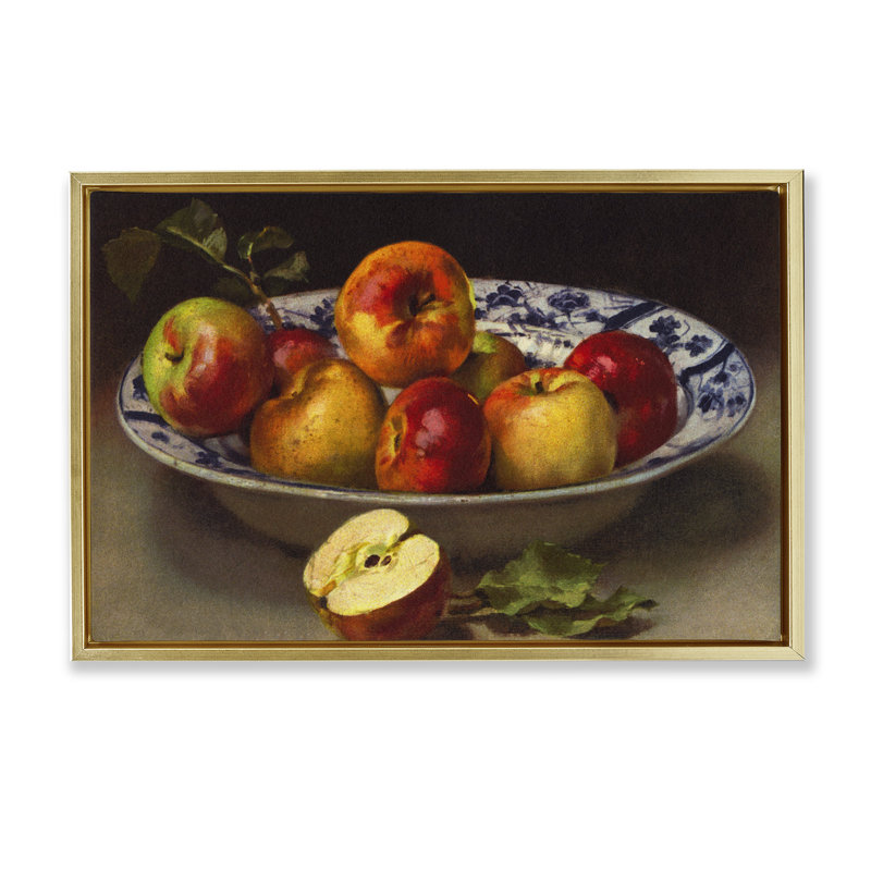 Mixed Apples Still Life Canvas by Tina Higgins Designs, Inc., H 17 po x l 25 po, Cadre flottant métallique doré