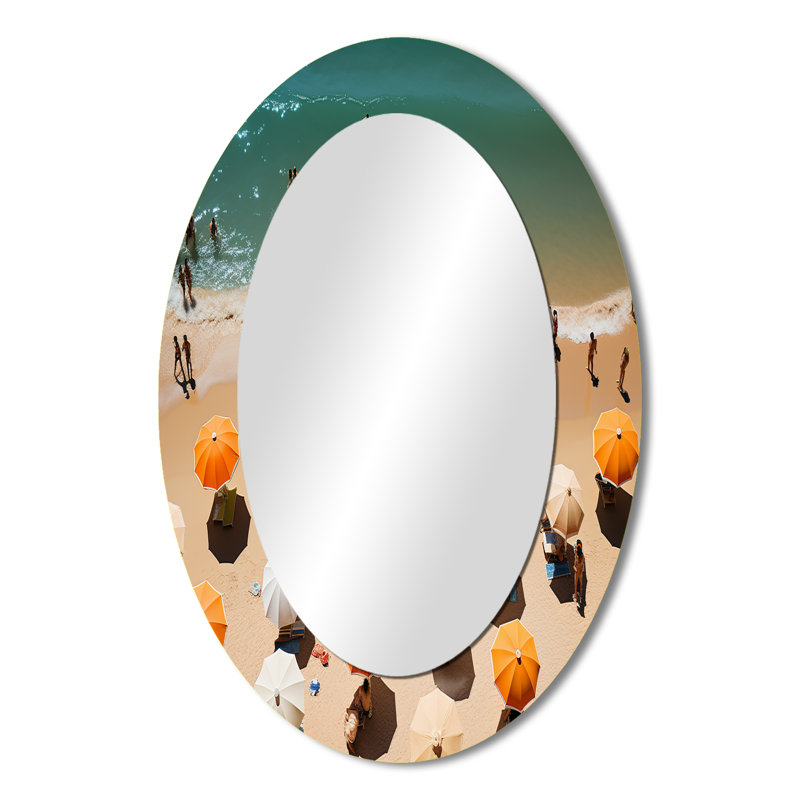 Miroir mural ovale de plage, 36 po x 24 po