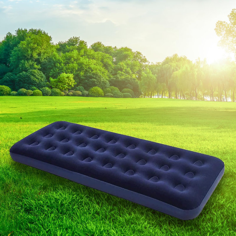Francisque Soft Flocked Single Inflatable Air Bed Mattress Relaxing Blow Up Bed Camping Bed