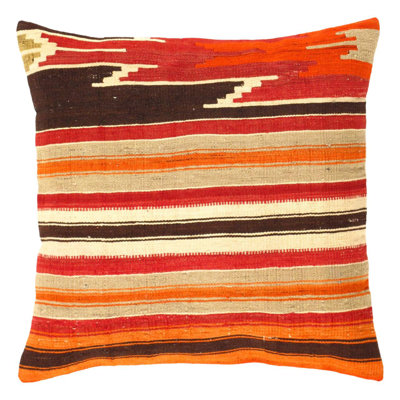 Appliqued Wool Throw Pillow