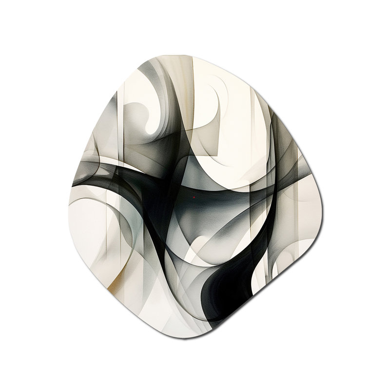 Abstrait neutre, art géométrique irrégulier, impression asymétrique moderne, H 28 po x l 25 po