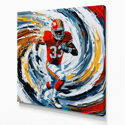 Sports American Football Gray Canvas Wall Art