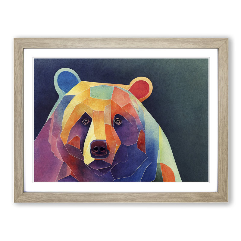 Bear in Watercolour - Framed Print, 34cm H x 46cm W x 2cm D