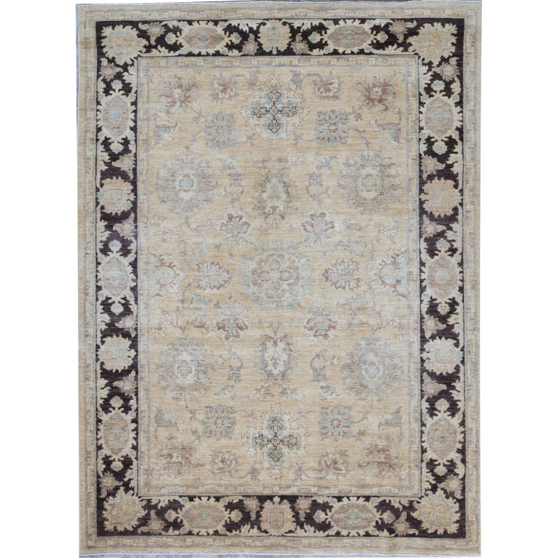 Tapis brun / gris / noir noué à la main de haute qualité