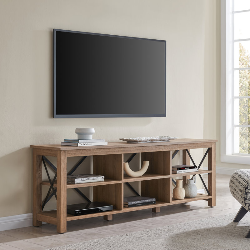 Unfinished TV Stand for TVs up to 75", Golden Brown