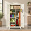 Armoire de rangement haute en acier avec panneau perforé et tiges suspendues, 79,89 po, beige