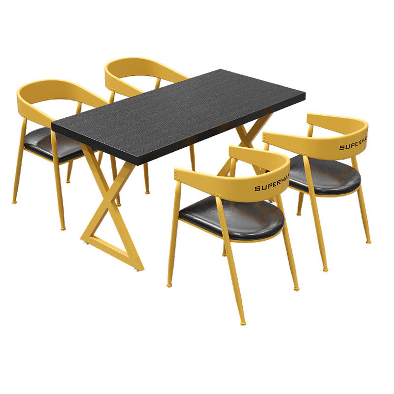 Table et chaises de style industriel, H 29,53 po x L 55,12 po x l 27,56 po