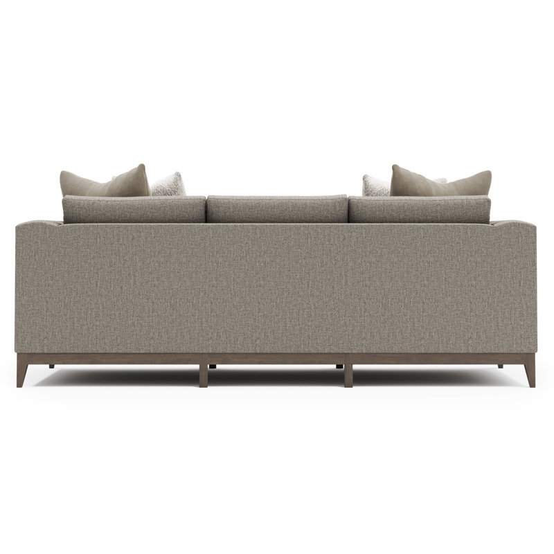 Bernhardt Noel Fabric Sofa, Portobello, Gray Polyester, 27.50" H x 88" W x 40" D
