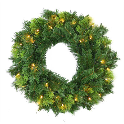 Faux Lighted PVC 21.65cm Christmas Wreath