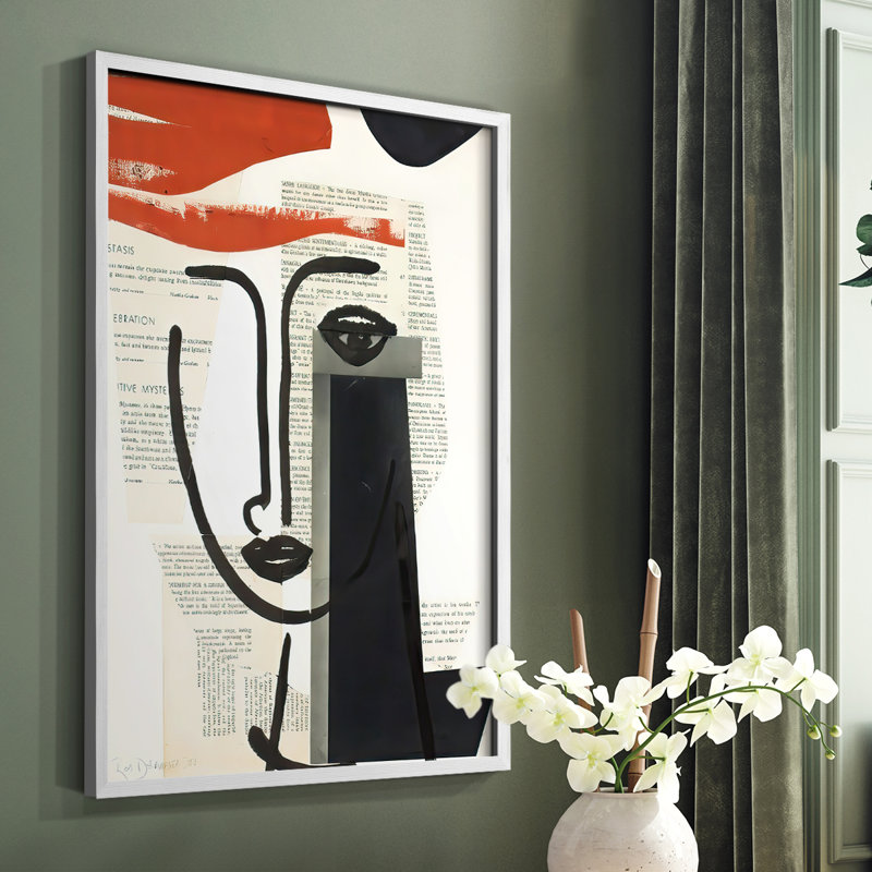 «Face of A Century VI», reproduction encadrée - bois massif, Blanc, H 14 po x l 11 po
