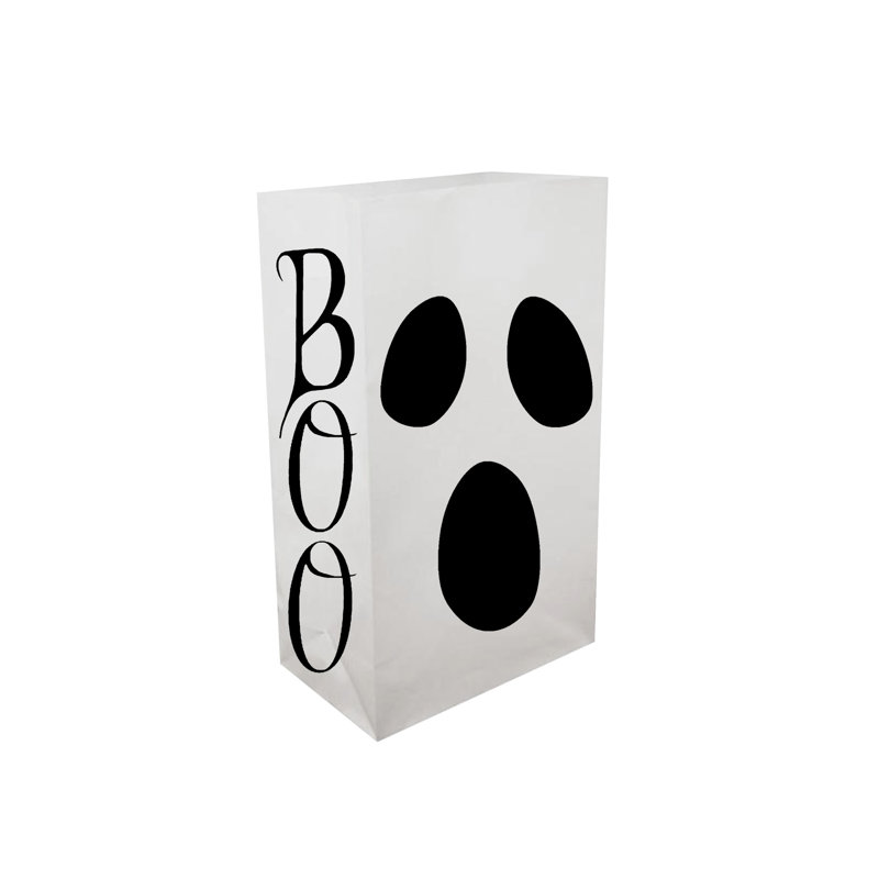 Sacs en plastique Luminaria - 12 unités, Fantôme, Noir / blanc