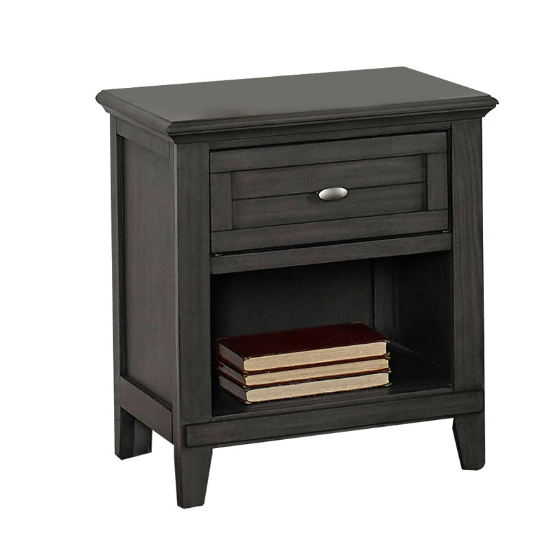 Table de chevet 2 tiroirs Brogan en gris