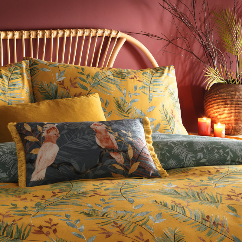 Mazari Cotton Blend Floral Duvet Cover Set with Pillowcases Included, Kingsize - 2 Standard Pillowcases