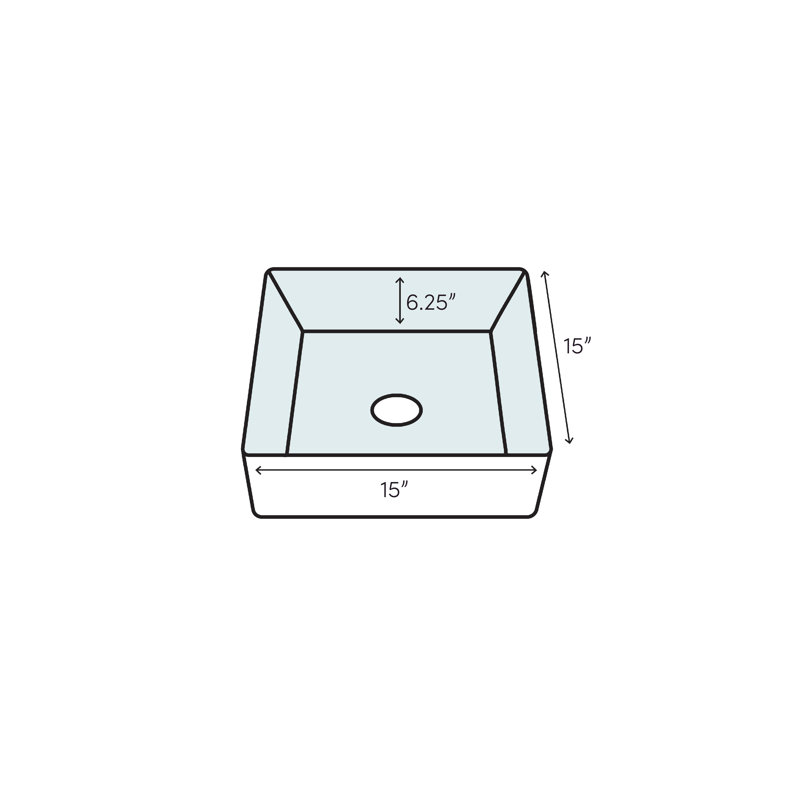 15'' Square Drop-In Stainless Steel Single Bowl Sink