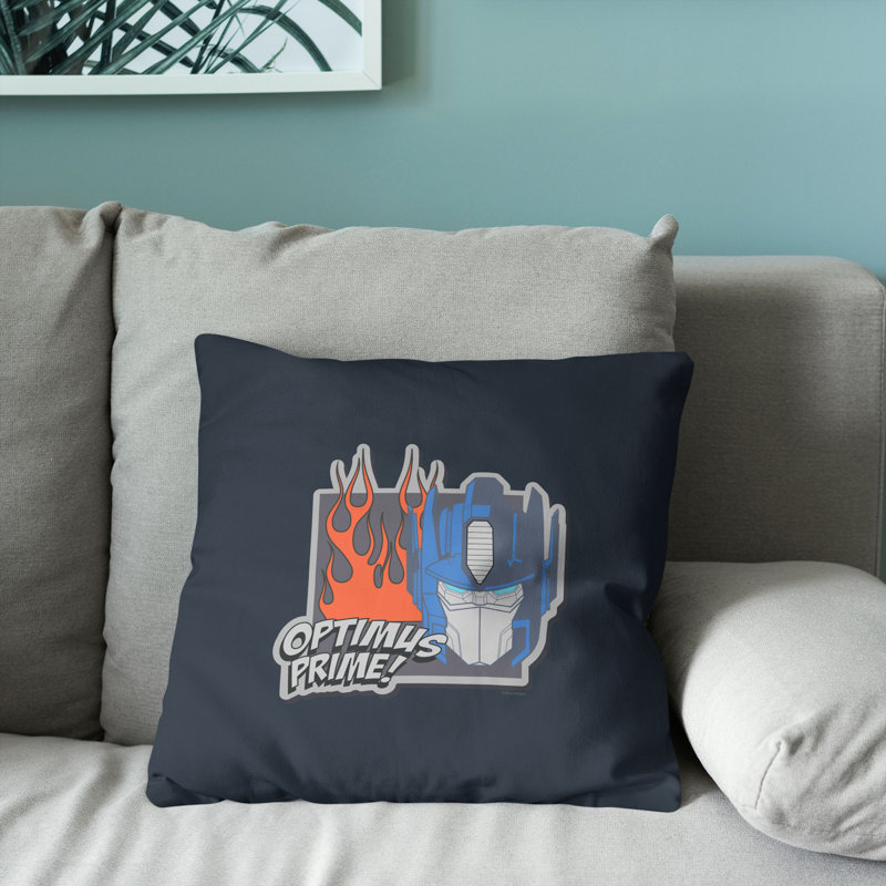 Hasbro Transformers Optimus Prime Flame Throw Pillow