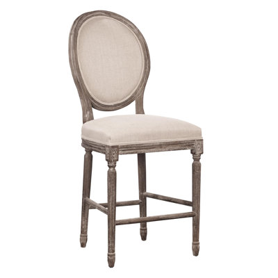 Upholstered Stool with Solid Wood Frame