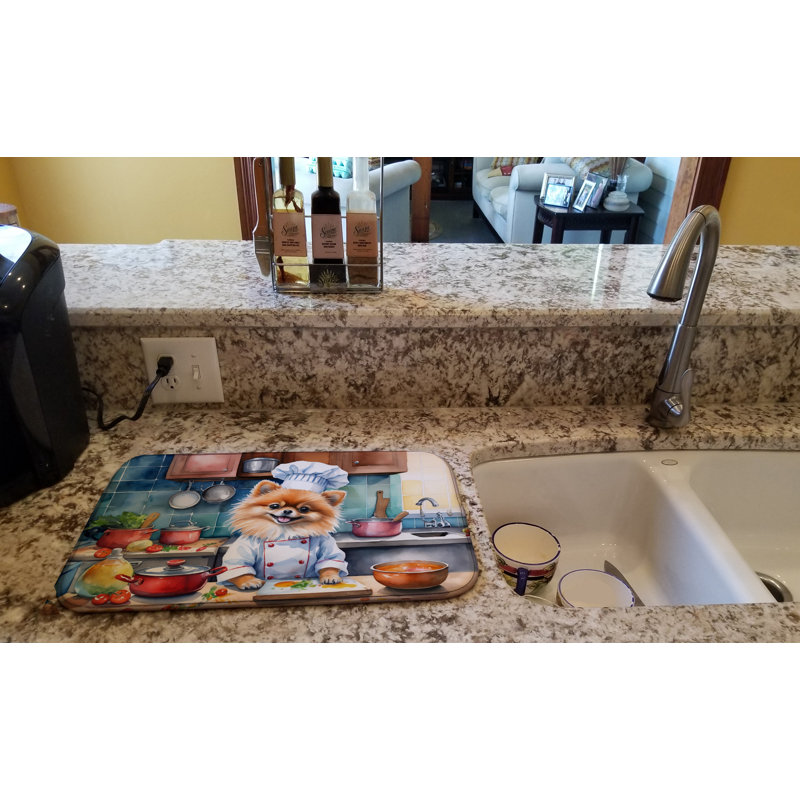 Pomeranian The Chef Dish Drying Mat
