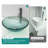 Artistic Vertical-Textured Glass Vessel Bathroom Sink With Pop-Up Drain, Tempered Basin With Trim Round Bowl (No Faucet)-122070032