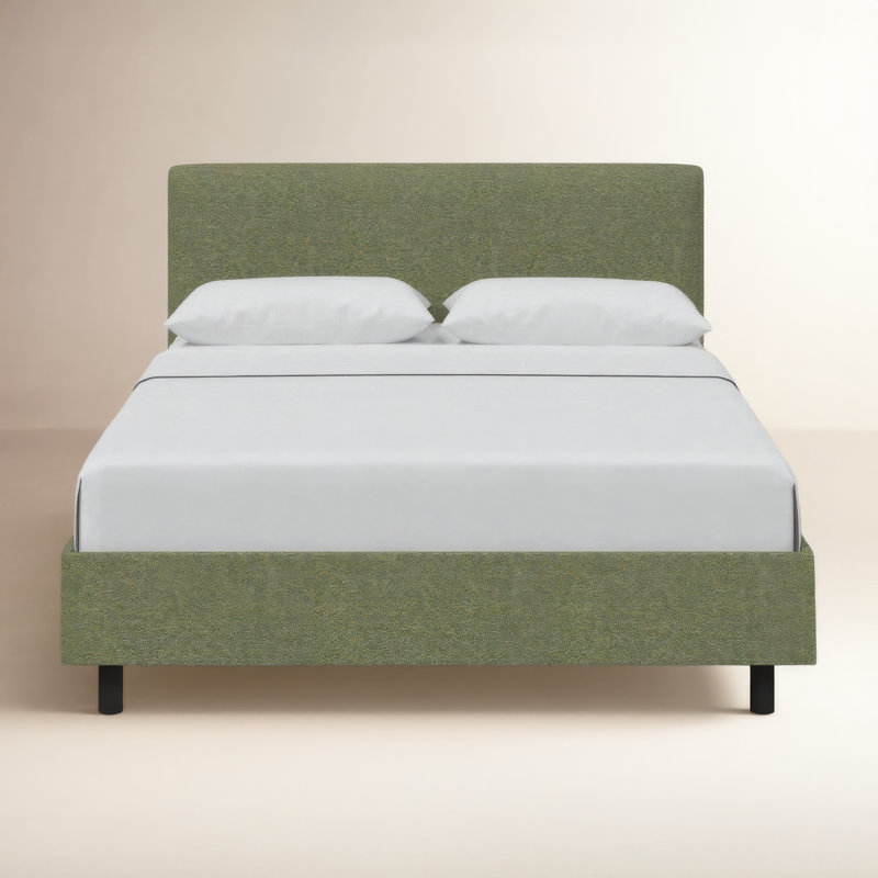 Pyburn Upholstered Platform Bed, Full, Zuma Charcoal Textured Linen