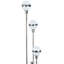 Lampe sur pied Jahlen 59 po, abat-jour globe en verre moderne, base ronde, nickel