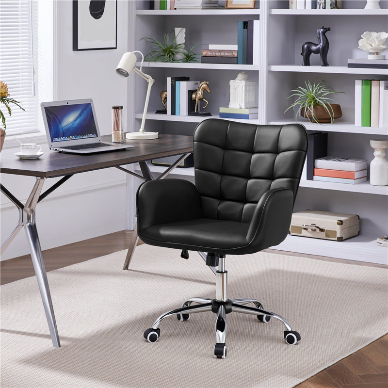 Modern Mid-back Office Chair, Black
