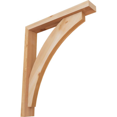 3 1/2"W x 22"D x 26"H Thorton Block Smooth Bracket w/ Offset Brace, Western Red Cedar